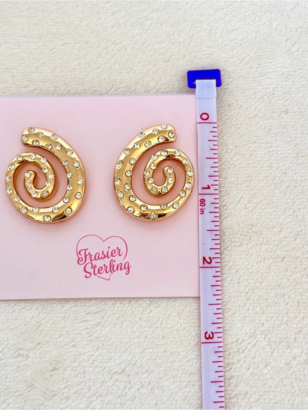 Frasier Sterling 14K Gold Plated Swirl Statement Stud Earrings w/ Cubic Zirconia